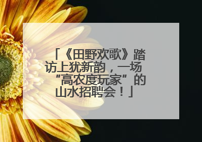 《田野欢歌》踏访上犹新韵，一场“高农度玩家”的山水招聘会！