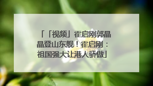 「视频」霍启刚郭晶晶登山东舰！霍启刚：祖国强大让港人骄傲
