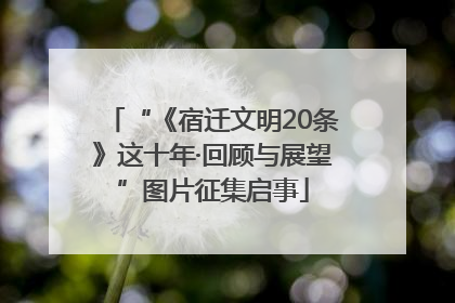 “《宿迁文明20条》这十年·回顾与展望”图片征集启事