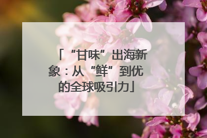 “甘味”出海新象：从“鲜”到优的全球吸引力
