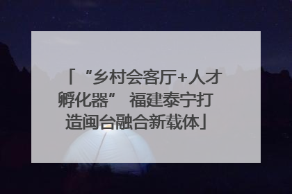 “乡村会客厅+人才孵化器” 福建泰宁打造闽台融合新载体