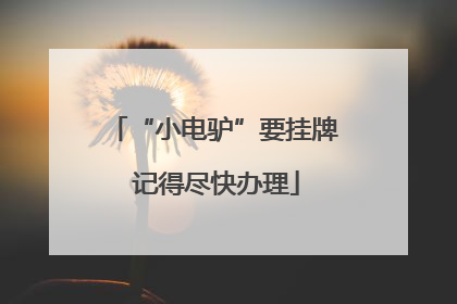 “小电驴”要挂牌 记得尽快办理
