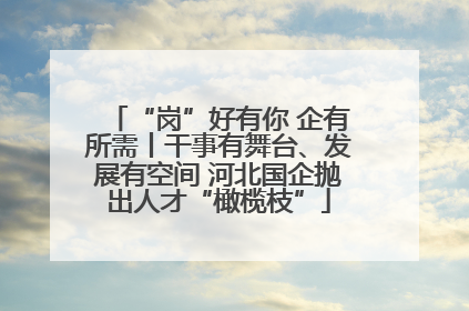 “岗”好有你 企有所需丨干事有舞台、发展有空间 河北国企抛出人才“橄榄枝”