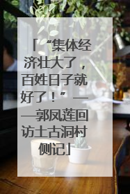 “集体经济壮大了，百姓日子就好了！”——郭凤莲回访土古洞村侧记