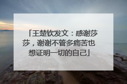 王楚钦发文：感谢莎莎，谢谢不管多痛苦也想证明一切的自己