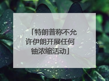 特朗普称不允许伊朗开展任何铀浓缩活动