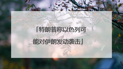特朗普称以色列可能对伊朗发动袭击