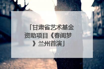 甘肃省艺术基金资助项目《春闺梦》兰州首演