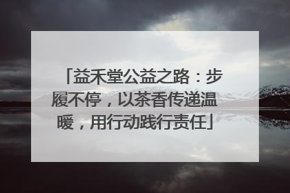 益禾堂公益之路：步履不停，以茶香传递温暖，用行动践行责任