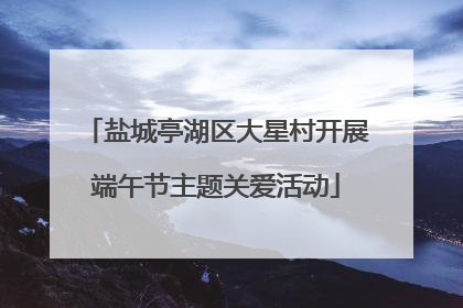 盐城亭湖区大星村开展端午节主题关爱活动
