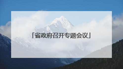 省政府召开专题会议