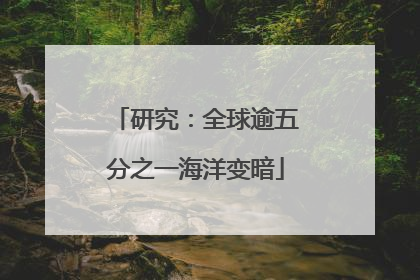 研究：全球逾五分之一海洋变暗