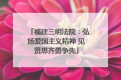 福建三明法院：弘扬爱国主义精神 见贤思齐勇争先