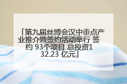 第九届丝博会汉中重点产业推介暨签约活动举行 签约 93个项目 总投资132.23 亿元