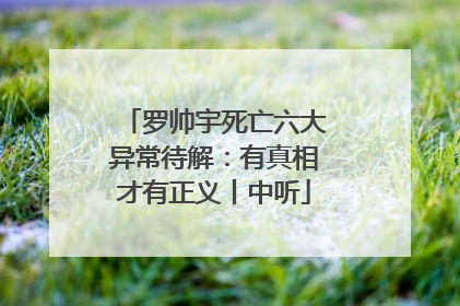 罗帅宇死亡六大异常待解：有真相才有正义丨中听