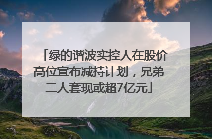 绿的谐波实控人在股价高位宣布减持计划，兄弟二人套现或超7亿元
