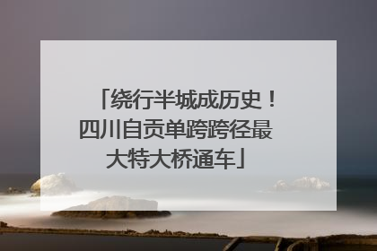 绕行半城成历史！四川自贡单跨跨径最大特大桥通车