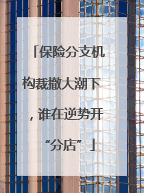 保险分支机构裁撤大潮下，谁在逆势开“分店”