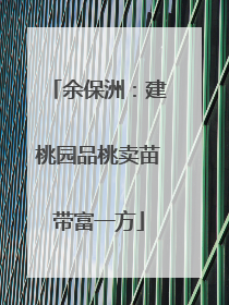 余保洲：建桃园品桃卖苗带富一方