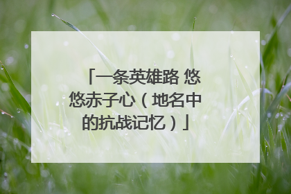 一条英雄路 悠悠赤子心（地名中的抗战记忆）