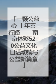 一颗公益心 十年善行路——南京体彩520公益文化日活动续写公益新篇章