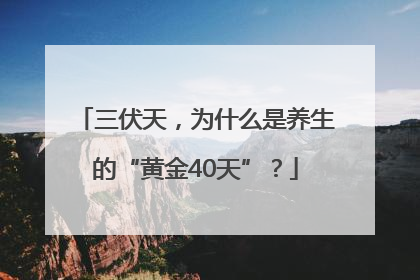 三伏天，为什么是养生的“黄金40天”？
