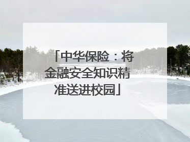 中华保险：将金融安全知识精准送进校园