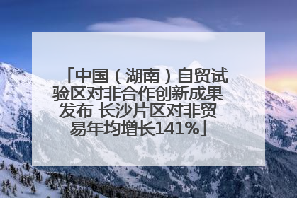 中国（湖南）自贸试验区对非合作创新成果发布 长沙片区对非贸易年均增长141%