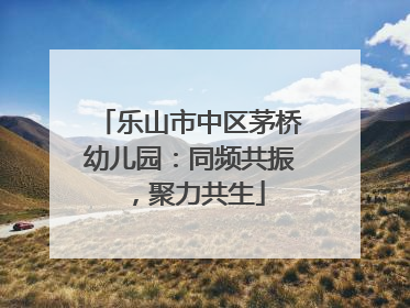 乐山市中区茅桥幼儿园：同频共振，聚力共生