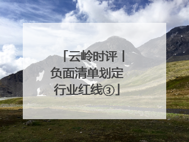 云岭时评丨负面清单划定行业红线③