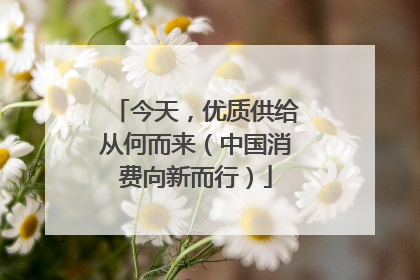 今天，优质供给从何而来（中国消费向新而行）