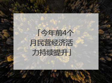 今年前4个月民营经济活力持续提升
