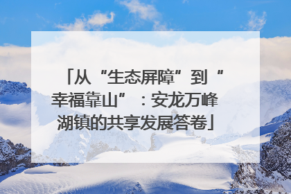 从“生态屏障”到“幸福靠山”：安龙万峰湖镇的共享发展答卷