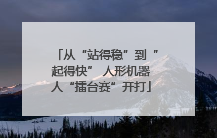 从“站得稳”到“起得快” 人形机器人“擂台赛”开打
