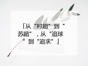 从“村超”到“苏超”，从“追球”到“追求”