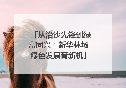 从治沙先锋到绿富同兴：新华林场绿色发展育新机