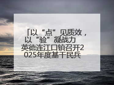 以“点”见质效，以“验”凝战力  英德连江口镇召开2025年度基干民兵点验大会