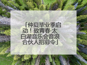 仲夏毕业季启动！致青春·太白湖音乐会音浪合伙人招募令