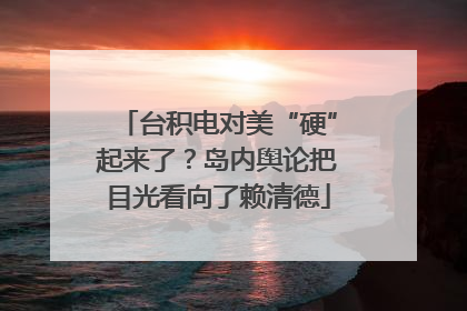 台积电对美“硬”起来了？岛内舆论把目光看向了赖清德