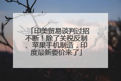 印美贸易谈判过招不断！除了关税反制、苹果手机制造，印度最新要价来了