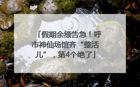 假期余额告急！呼市神仙场馆齐“整活儿”，第4个绝了