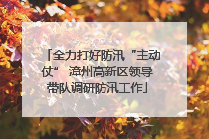 全力打好防汛“主动仗” 漳州高新区领导带队调研防汛工作
