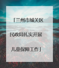 兰州市城关区民政局扎实开展儿童保障工作