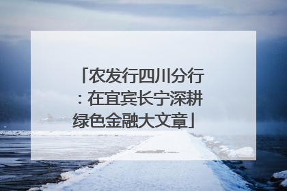 农发行四川分行：在宜宾长宁深耕绿色金融大文章