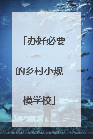 办好必要的乡村小规模学校