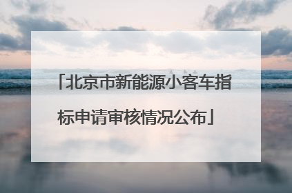 北京市新能源小客车指标申请审核情况公布