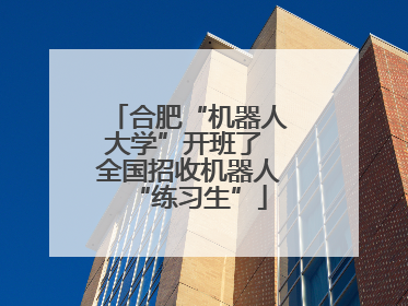 合肥“机器人大学”开班了 全国招收机器人“练习生”