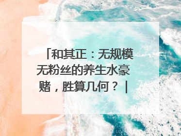 和其正：无规模无粉丝的养生水豪赌，胜算几何？｜品牌观察