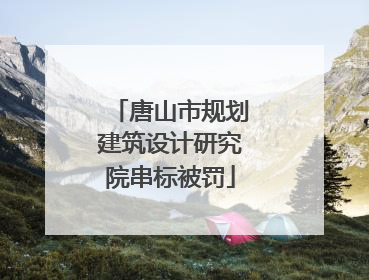 唐山市规划建筑设计研究院串标被罚