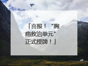 喜报！“胸痛救治单元”正式授牌！